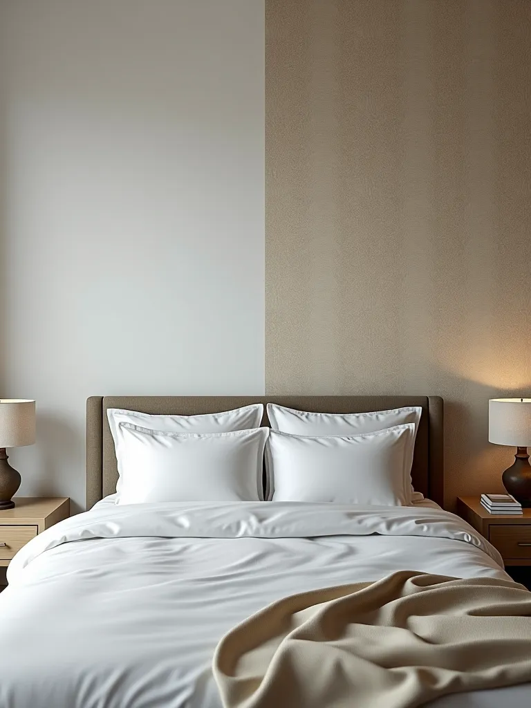 Bedroom wall transformation with wallpaper