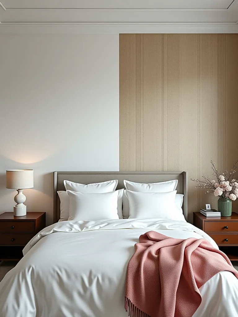 Before and after wallpaper bedroom transformation