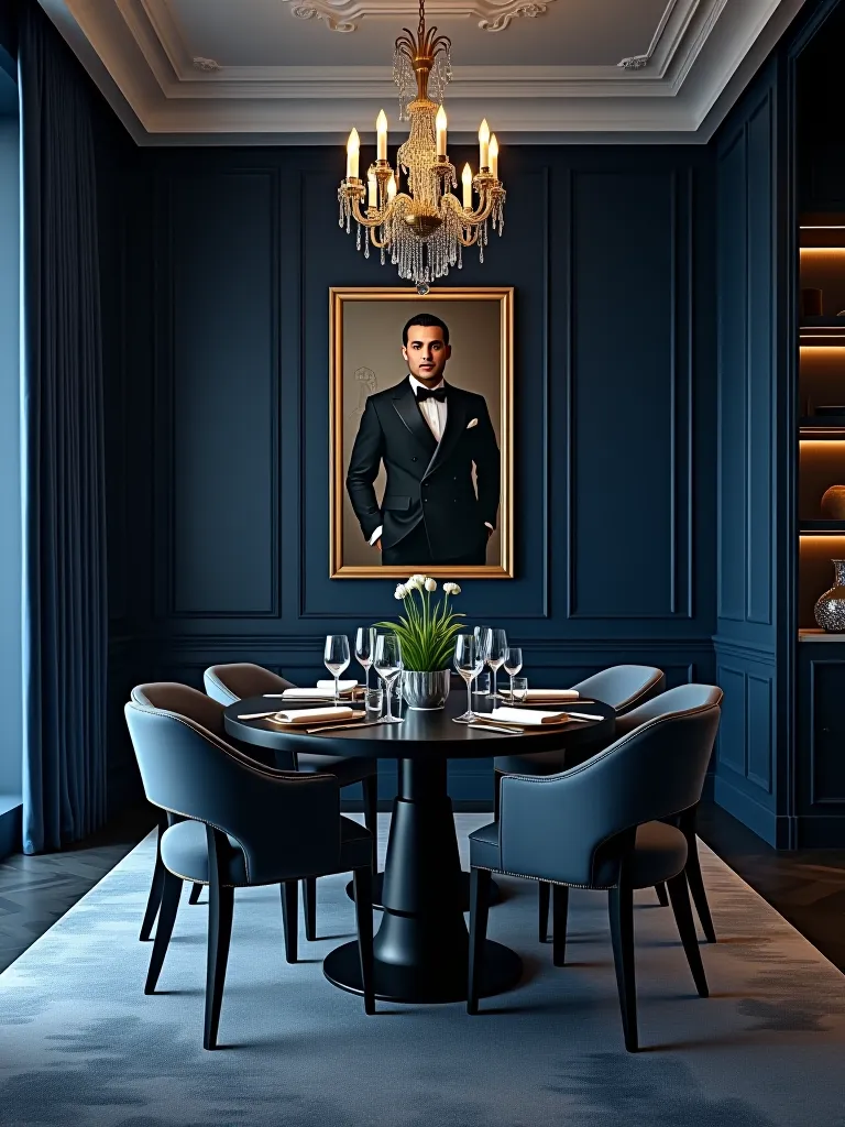 Comparison of matte and glossy paint finishes in a dining room