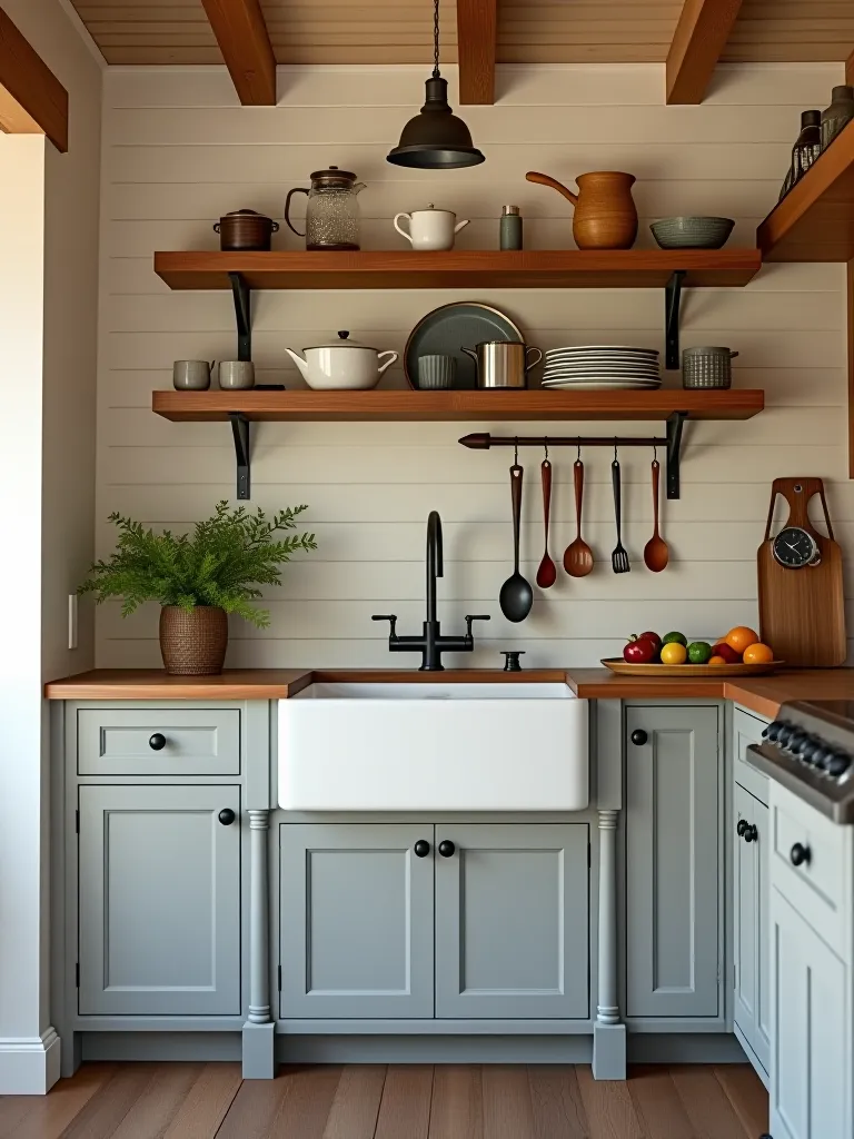 Cozy farmhouse inspired outdoor kitchen
