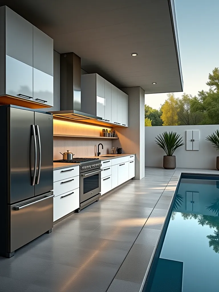 Luxurious modern outdoor kitchen design