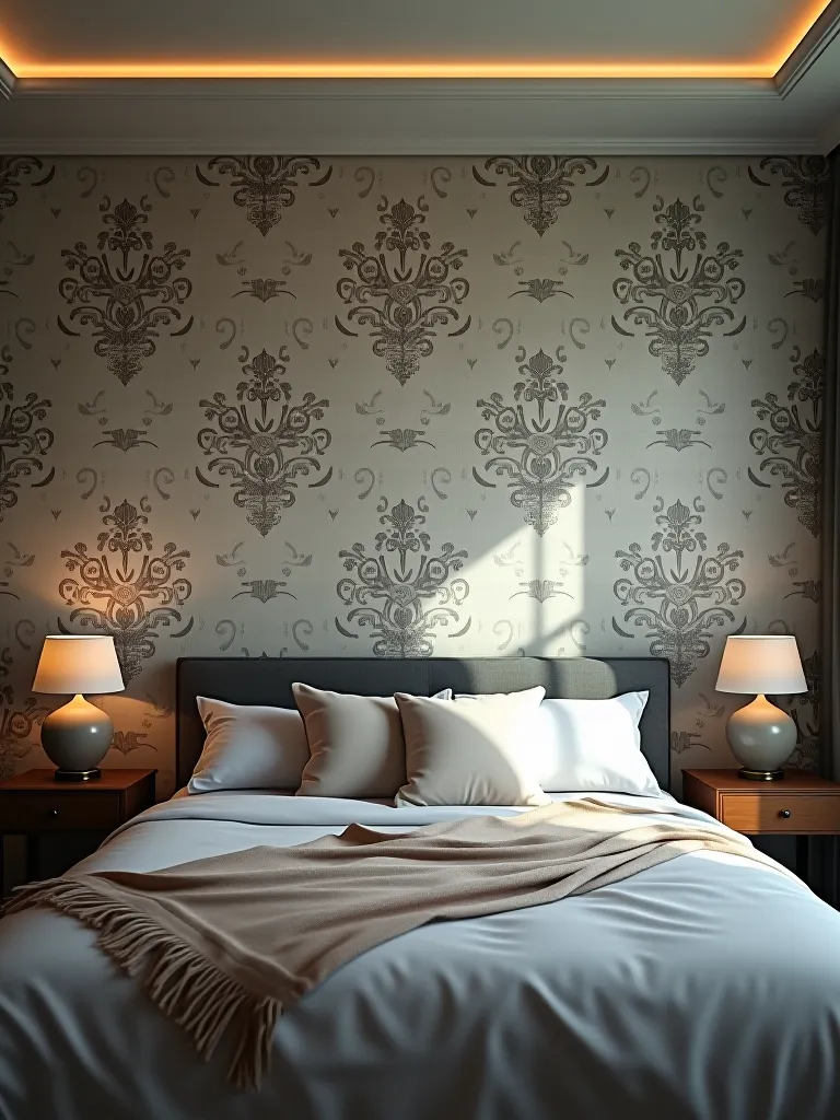 Time lapse of bedroom wallpaper installation process