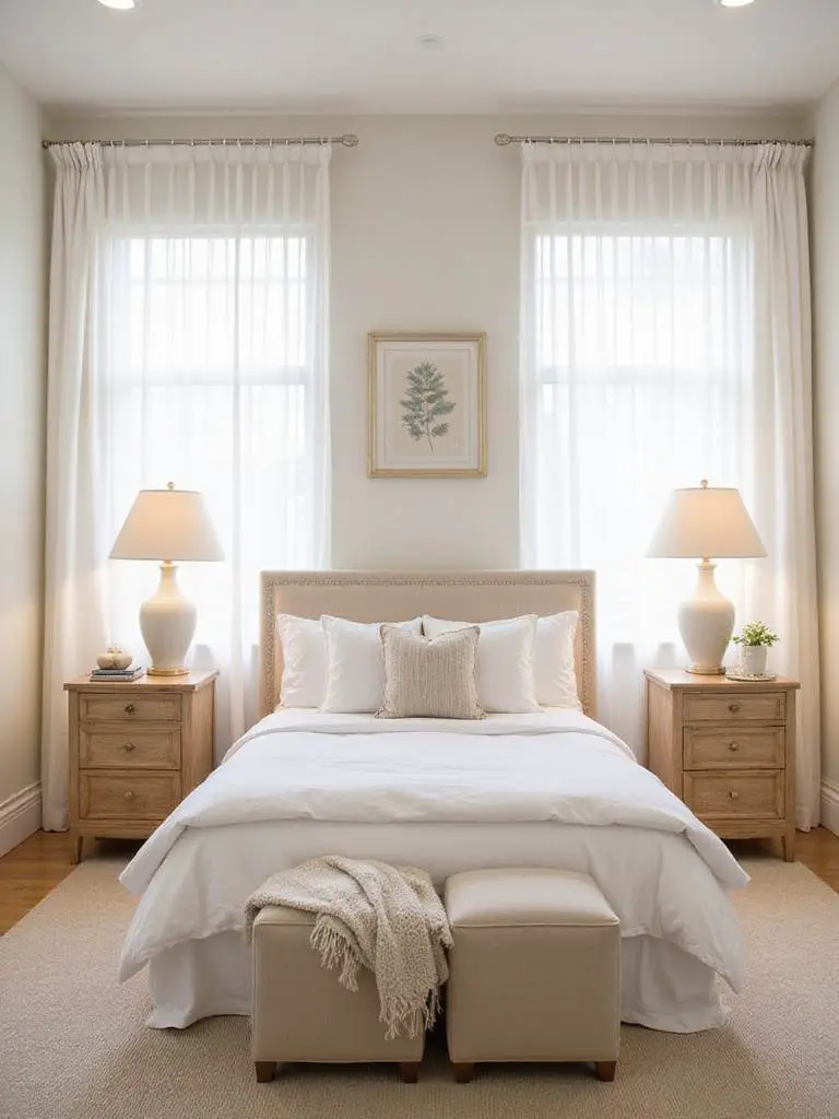Coastal bedroom sanctuary with natural light and calming colors