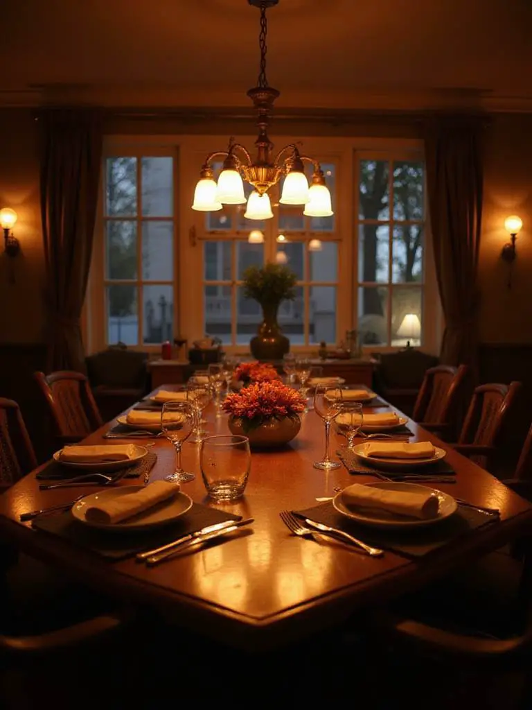 Elegant dining room with ideal lumens lighting
