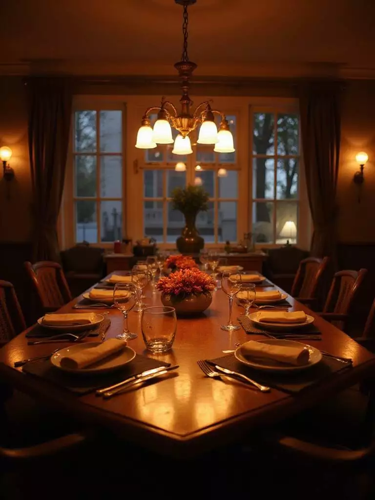 Elegant dining room with ideal lumens lighting