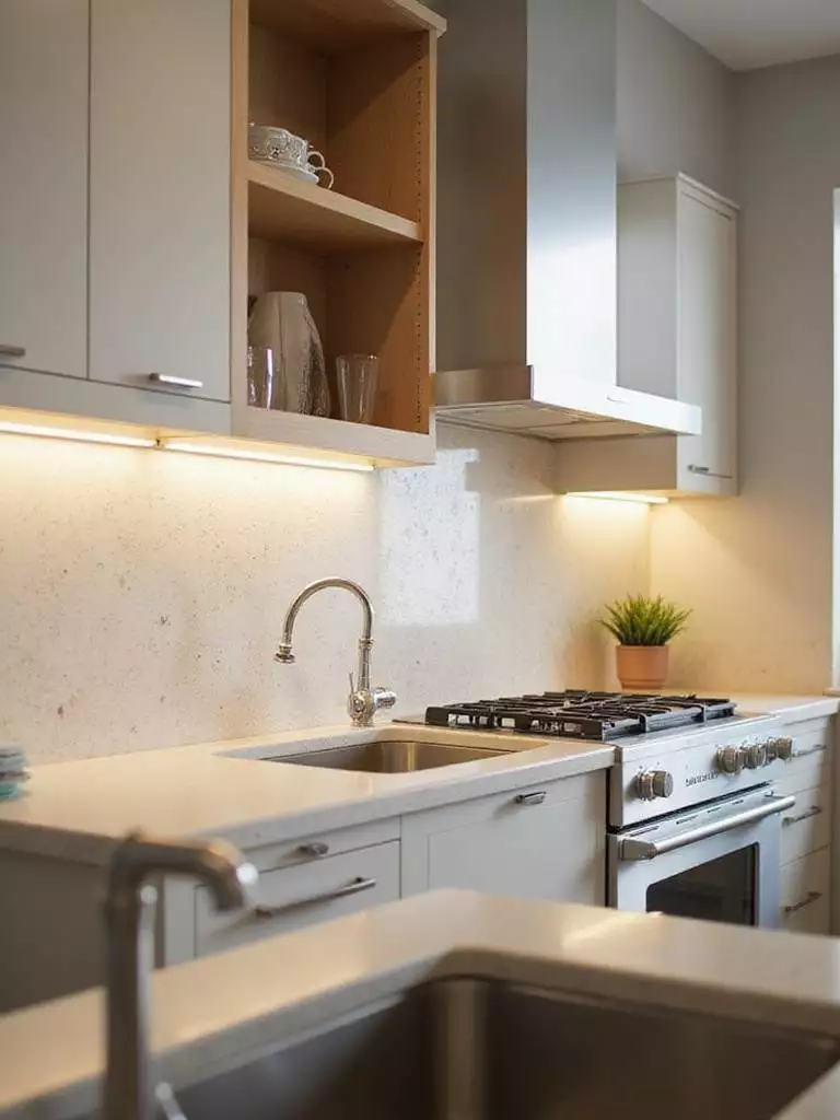 Ultra-durable kitchen wall finishes in a high-traffic area