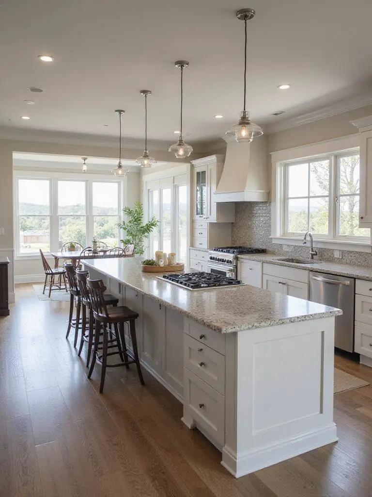 Modern kitchen layout showcasing functionality and design