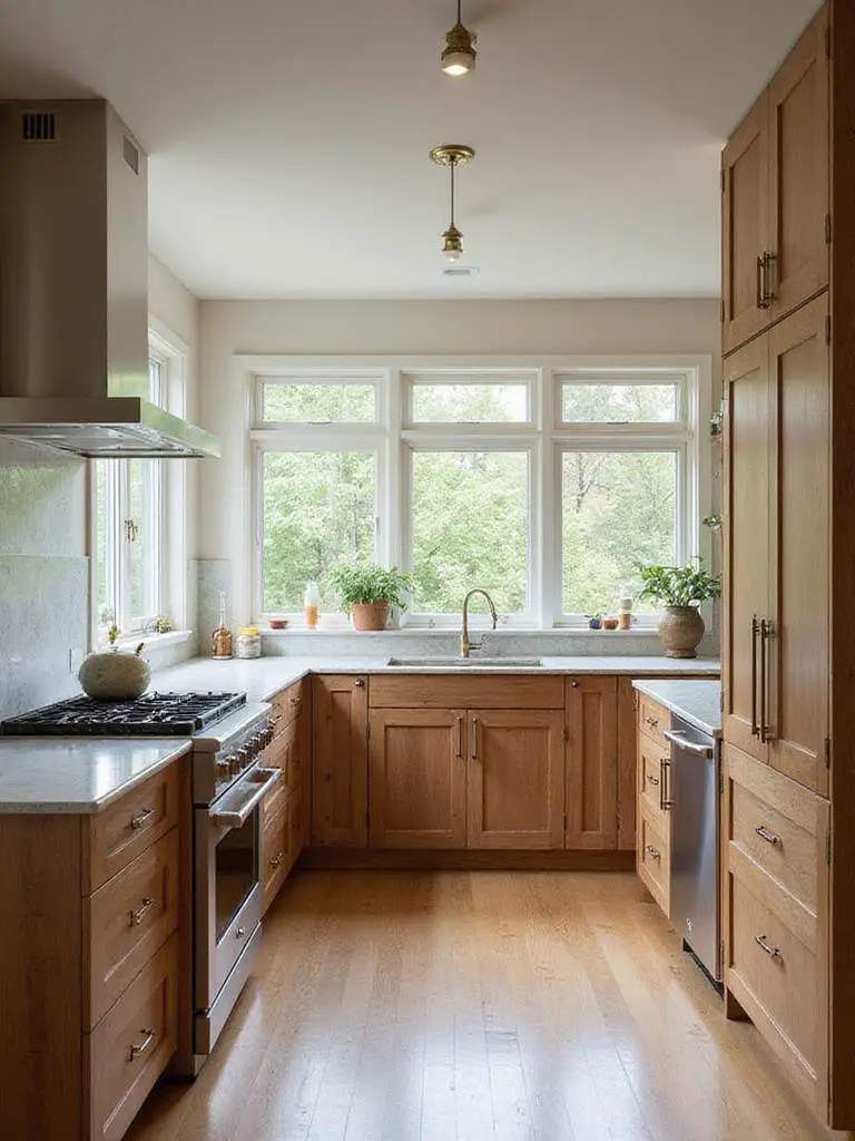 Sustainable kitchen design featuring reclaimed wood and recycled materials