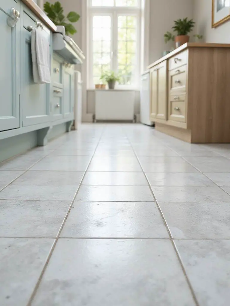 A well-lit kitchen featuring a variety of tile colors to enhance the space.