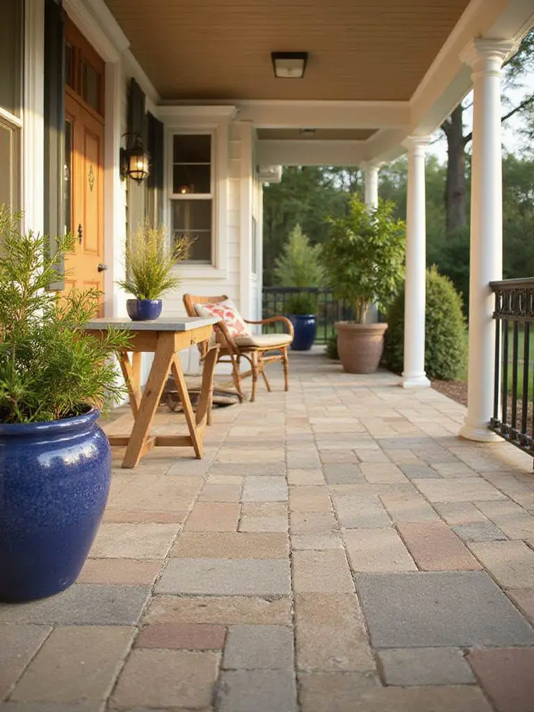 Beautiful porch with durable flooring and outdoor decor
