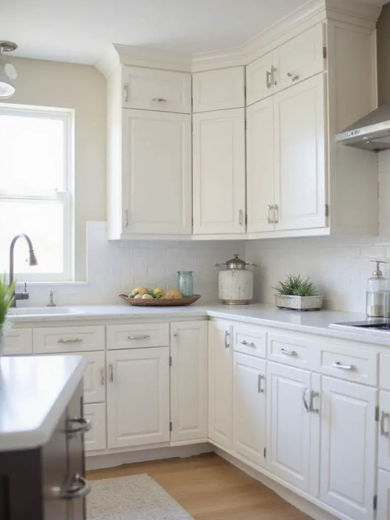 Updated kitchen with modern cabinet hardware and fixtures