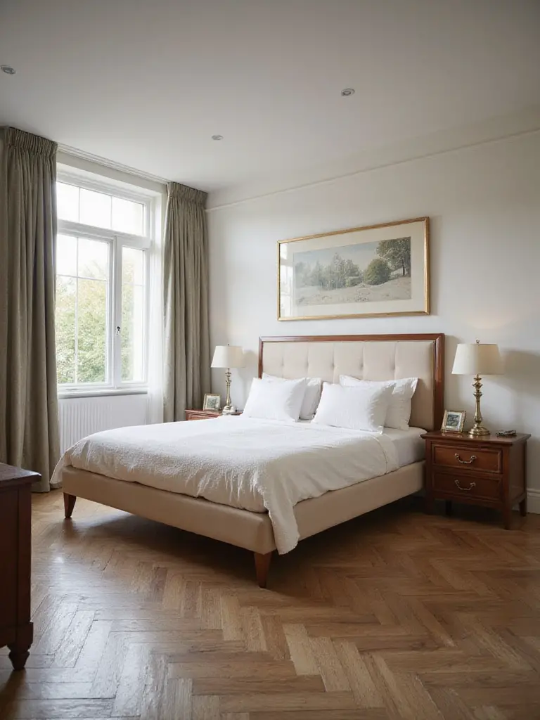 A well-measured bedroom interior showcasing optimal furniture placement.