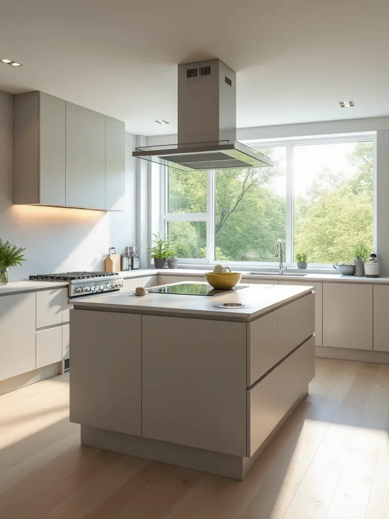 Modern kitchen with a well-shaped kitchen island maximizing utility and space